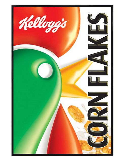 Image of Kellogg's Cornflakes Gloss Black Framed Breakfast The Healthy Way Poster