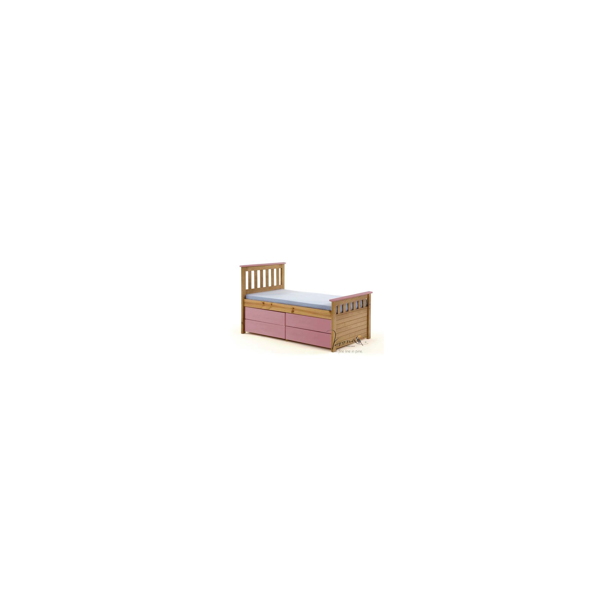 Verona Ferrara Kids Captains Bed with Underbed Storage - Antique Pink at Tesco Direct