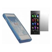 Blue Twin Pack ProGel Skin Case & LCD Screen Protector - LG BL40 Chocolate