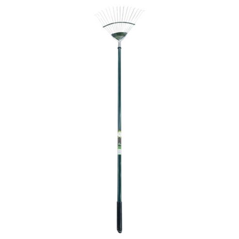 Image of Tesco Stainless Steel Lawn Rake, Dark Green