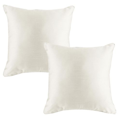 Image of Tesco Faux silk Cushion 43 X 43cm, Ivory, Set Of 2