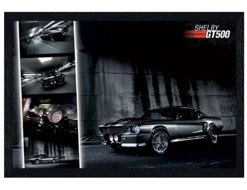 Image of Ford Mustang Black Wooden Framed Shelby Gt500 Poster