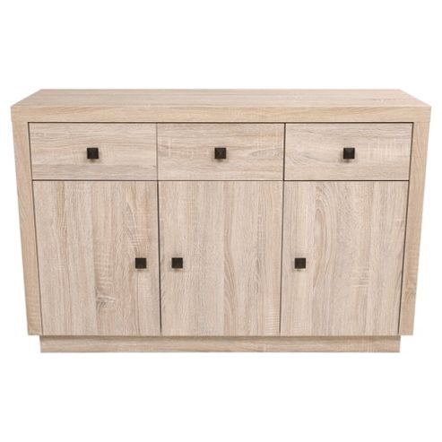 Image of Torino 3 Drawer Sideboard Whitewashed Oak Effect