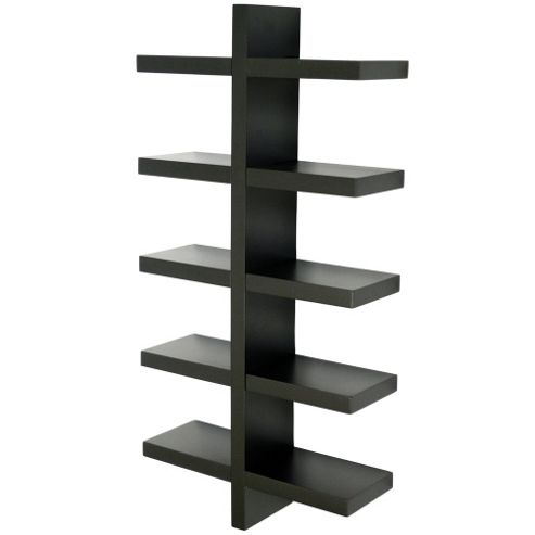 Image of Essa - Wall Mounted 5 Tier Storage / Display Shelf - Black