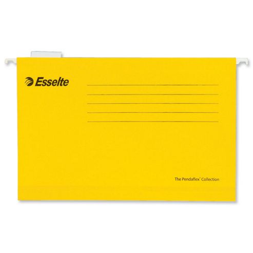 Image of Esselte Pendaflex Suspension File Kraft V-base 15mm Square 30mm A4 Yellow Ref 90314 [pack 25]