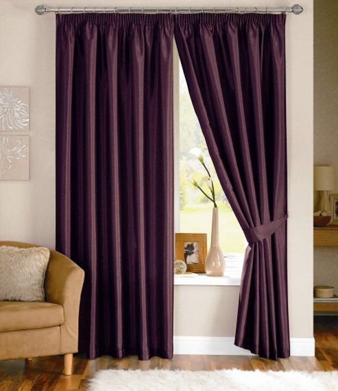 Image of Dreams N Drapes Java Eyelet Lined Curtain - 167.64cm X 182.88cm - Aubergine