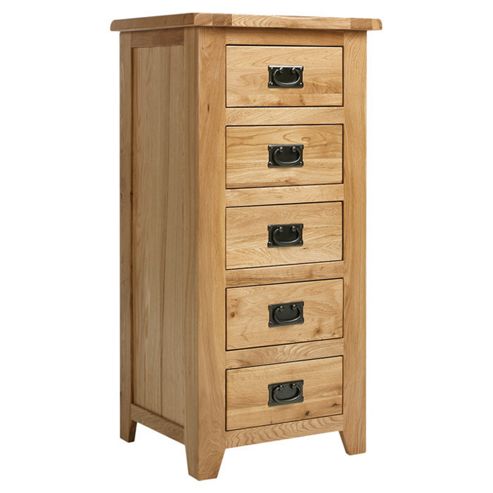 Image of Ametis Westbury Reclaimed Oak 5 Drawer Wellington Chest