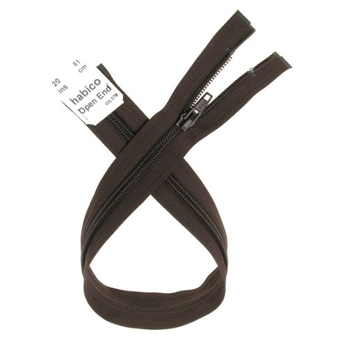 Image of Open End Zip - 51cm - Brown