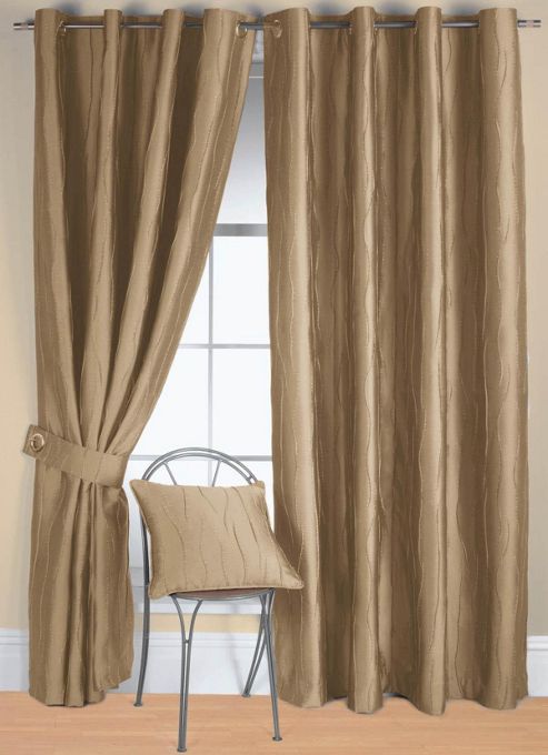 Image of Jazz Ready Made Eyelet Curtain - Beige