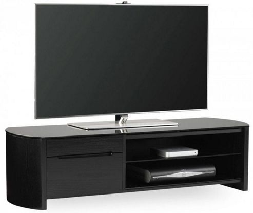 Image of Alphason Fw1350cb Black Oak Veneer Tv Stand