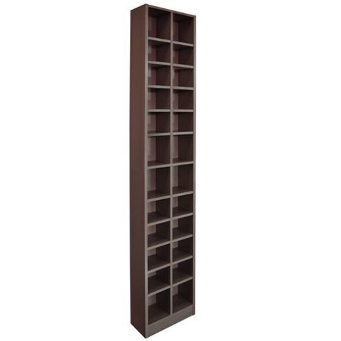 Image of Tall Sleek Cd Dvd Media Storage Tower Shelves - Dark Oak