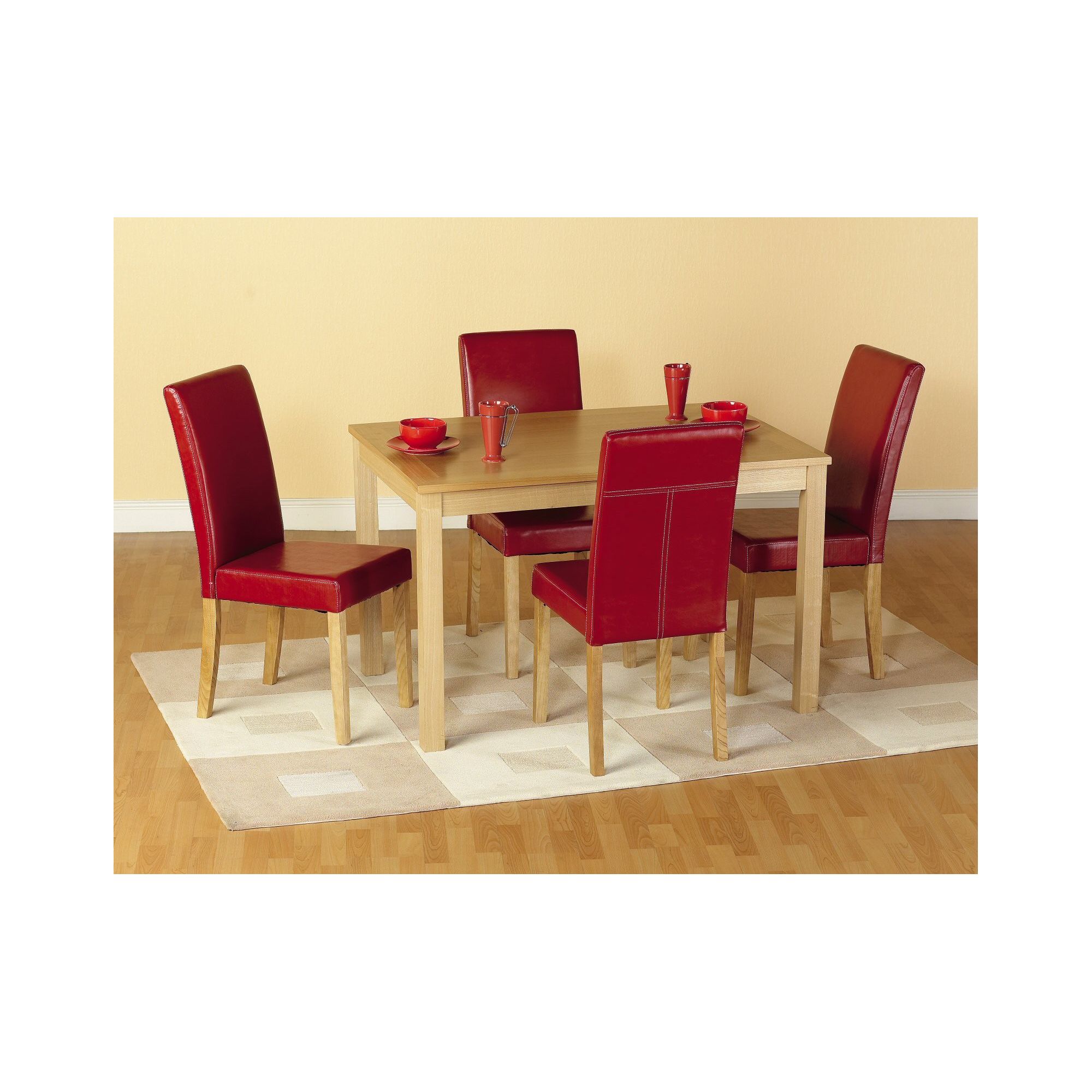 Home Essence Oakmere 5 Piece Dining Set - Rustic Red at Tesco Direct