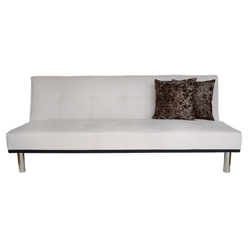 Image of Leader Lifestyle Zenko 3 Seater Convertible Sofa Clic Clac Bed - Beige Faux Suede