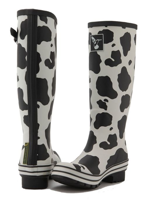 Image of Evercreatures Ladies Evergreen Wellies Cow Print Pattern 5