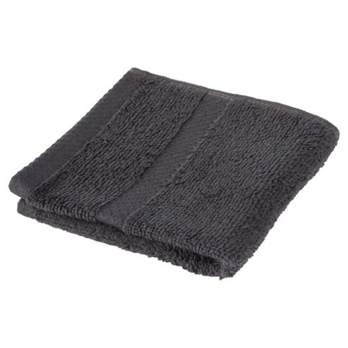 Image of Tesco 100% Combed Cotton Face Cloth - Charcoal