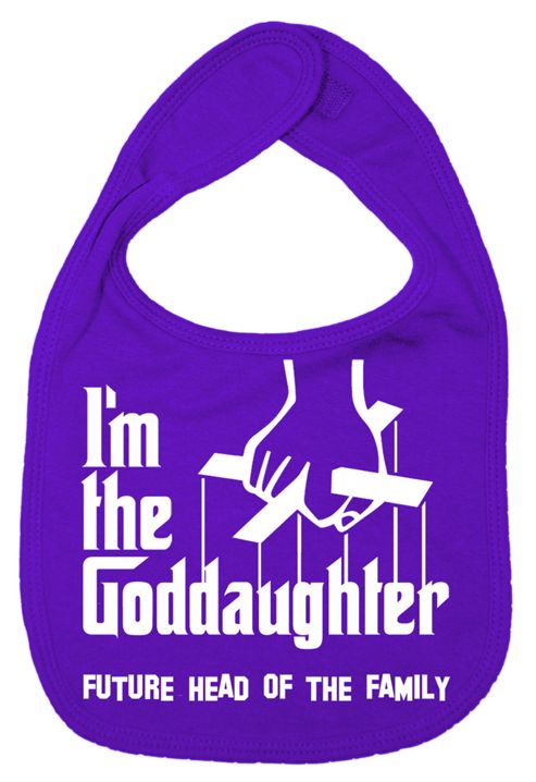 Image of Dirty Fingers I'm The Goddaughter Future Head Of The Family Bib Purple