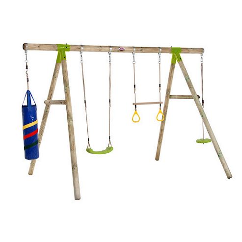 Image of Plum Capuchin Wooden Pole Swing Set
