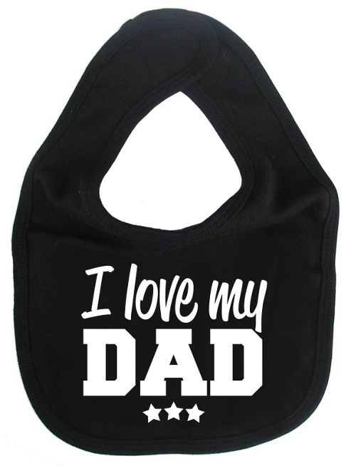 Image of Dirty Fingers I Love My Dad Baby Bib Black