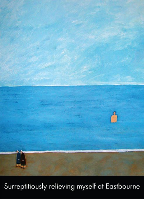 Image of Holy Mackerel Relieving Myseld At Eastbourne Greetings Card