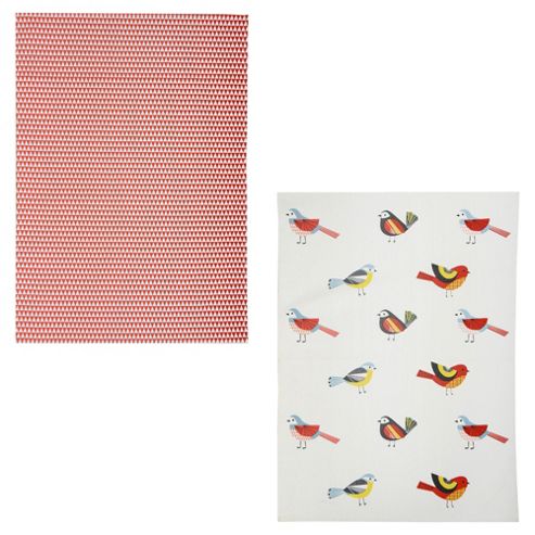 Image of Birds Tea Towel 2 Pack