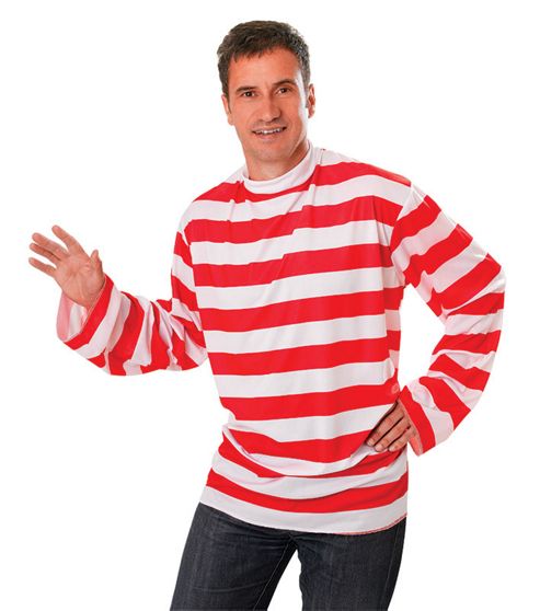 Image of Striped Shirt Red/white - Adult Costume Size: 40-44