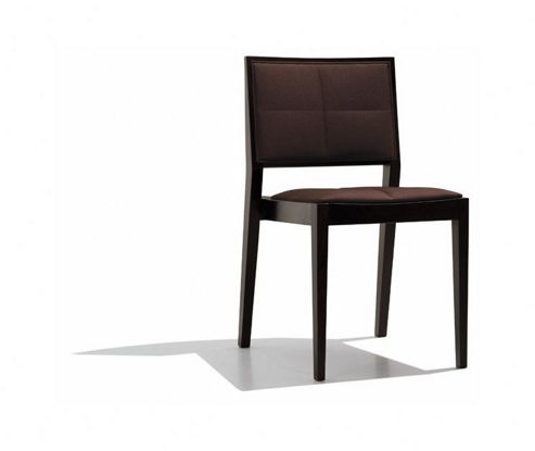 Image of Andreu World Manila Stackable Side Chair - Fabric Divina-black