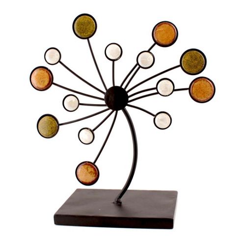 Image of Metal Decorative Tree Ornament - Black / Brown