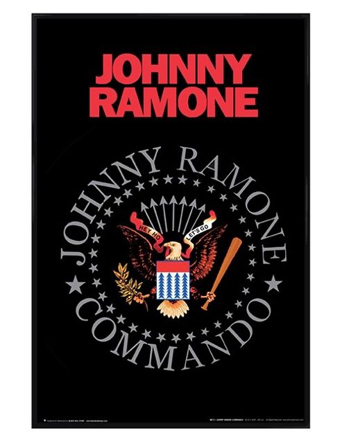 Image of Ramones Gloss Black Framed Johnny Ramone Commando Poster