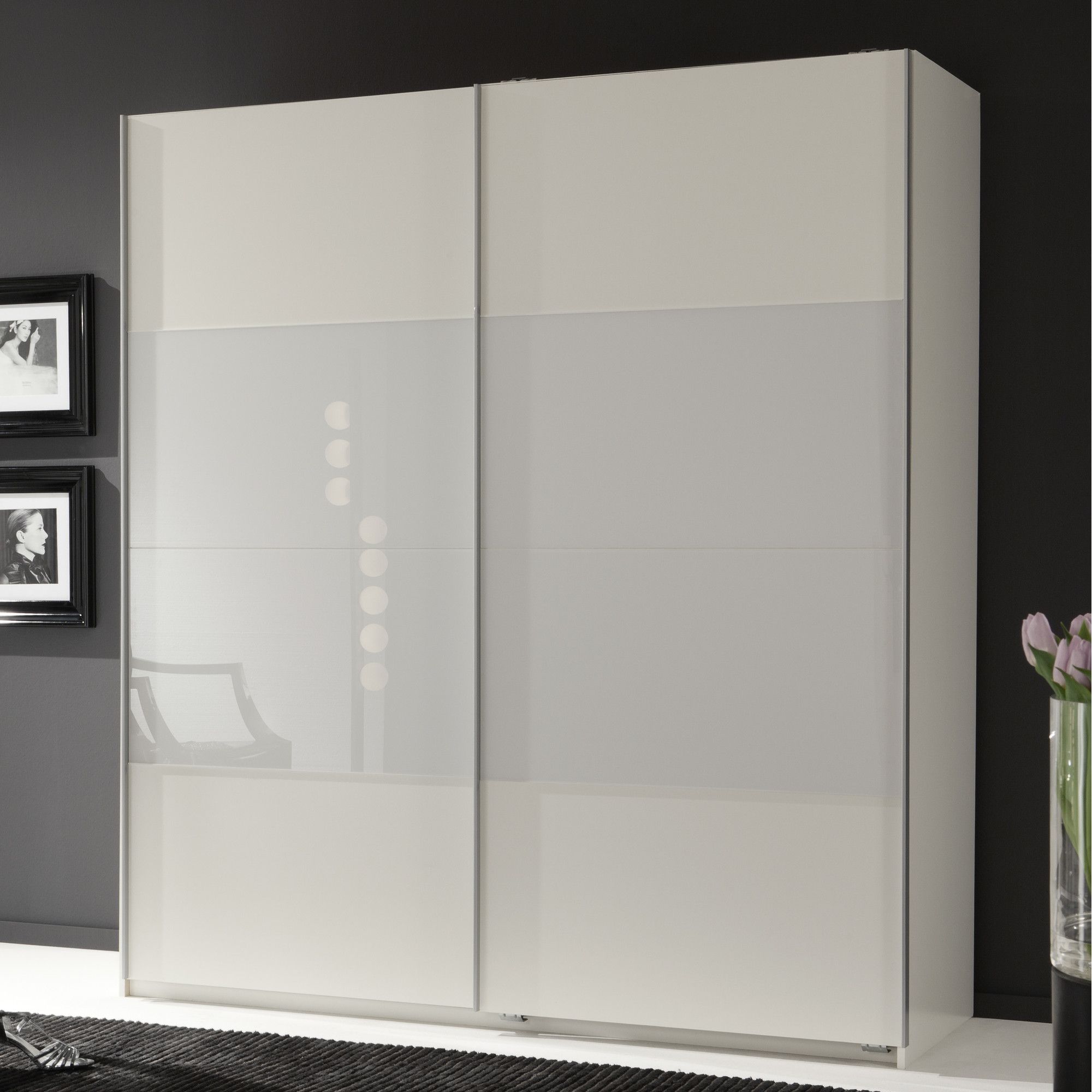 Amos Mann furniture Munich 2 Door Sliding German Wardrobe - White at Tesco Direct