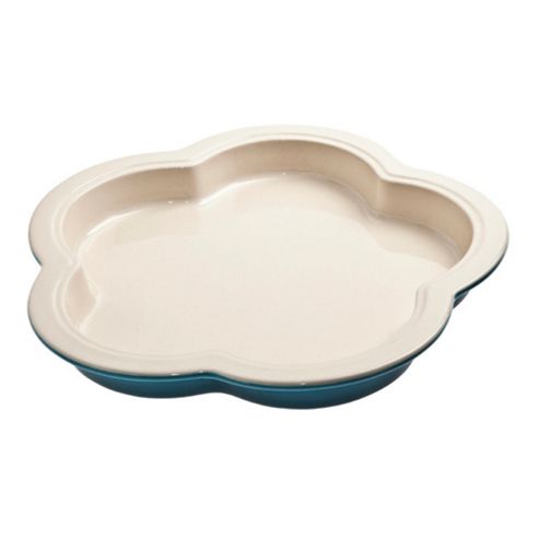 Image of Denby Azure Ceramic Flower Shaped Dish, Blue