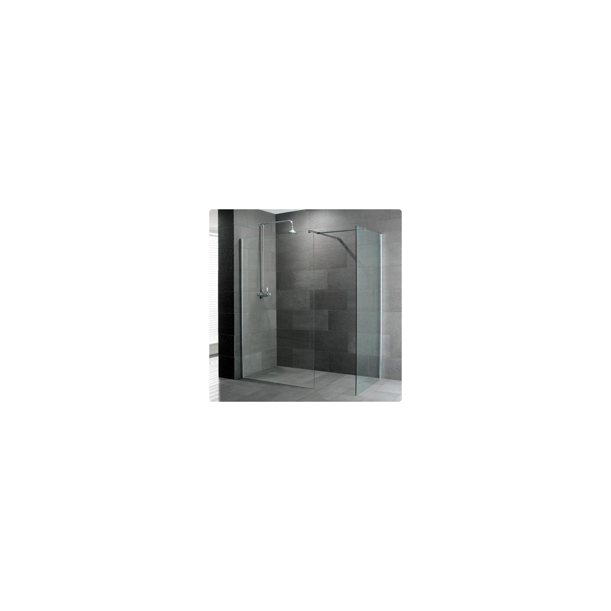 Duchy Supreme Silver Walk-In Shower Enclosure 1700mm x 800mm, Standard Tray, 8mm Glass at Tesco Direct
