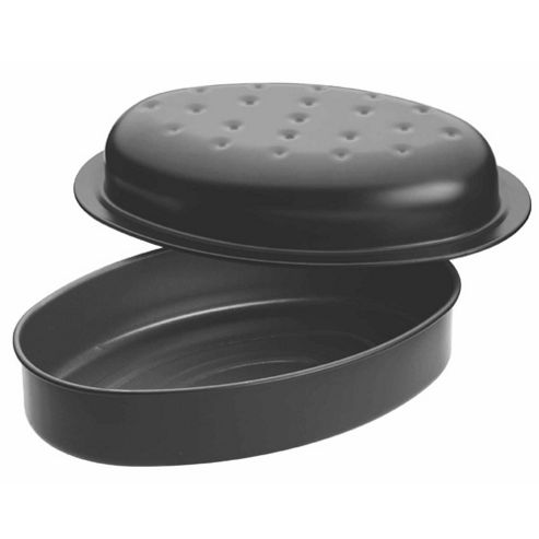 Image of Master Class Non-stick Covered Oval Roasting Pan, 27cm