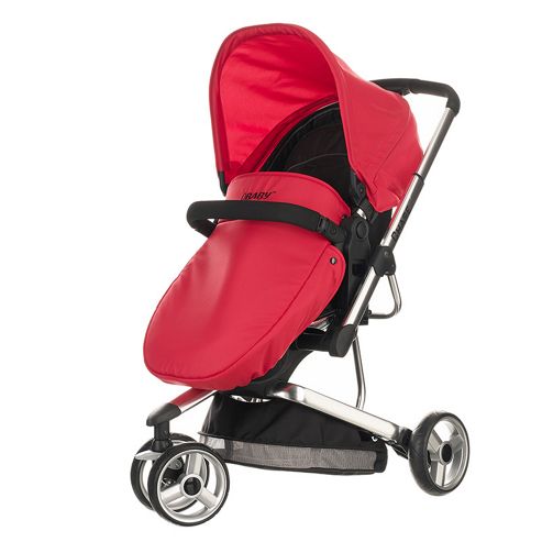Image of Obaby Chase 3 Wheeler Pramette Travel System - Black & Red