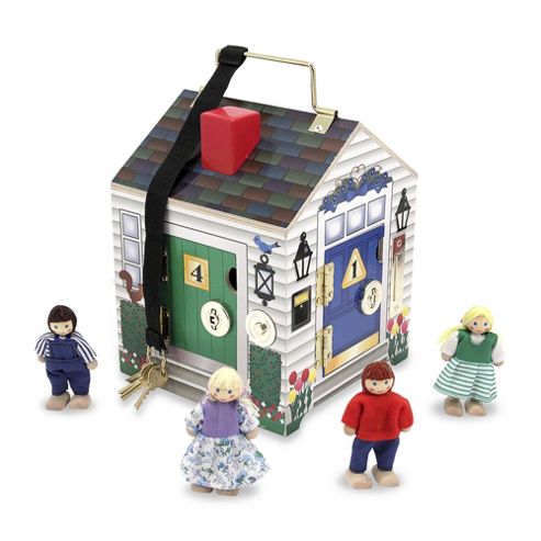 Image of Melissa And Doug Wooden Doorbell House Early Learning Toy