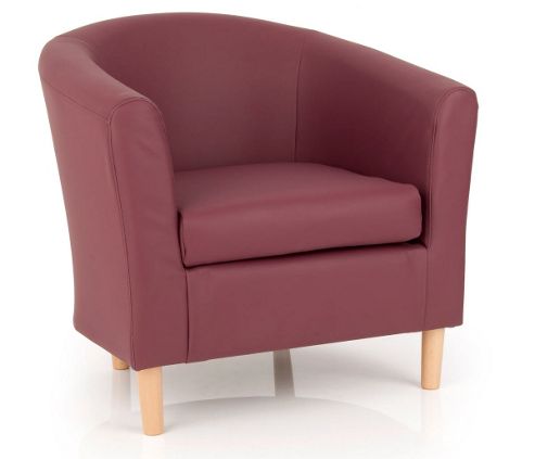 Image of Ultimum Lifestyle Salcombe Faux Leather Tub Chair - Plum