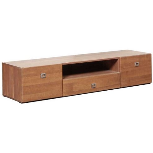 Image of Ultimum Cova Wide 2 Door 1 Drawer Tobacco Ash Melamine Tv Stand