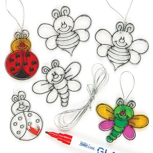 Image of Glass Effect Mini Bug Suncatchers (pack Of 12)