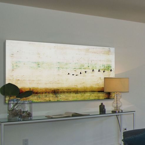 Image of Parvez Taj Birds Flying Wall Art - 76 Cm H X 152 Cm W X 5 Cm D