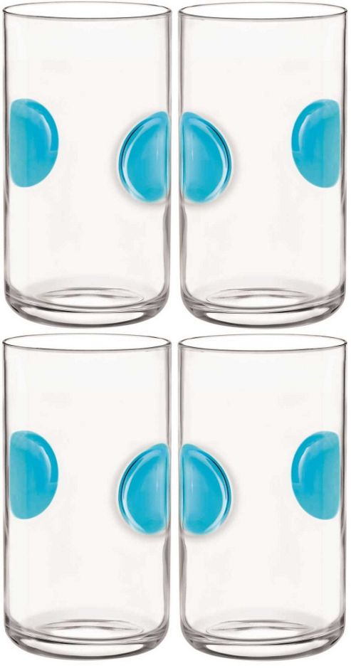 Image of Bormioli Rocco Giove Water Tumbler Glasses - Set Of 4 - Sky Blue - 490ml