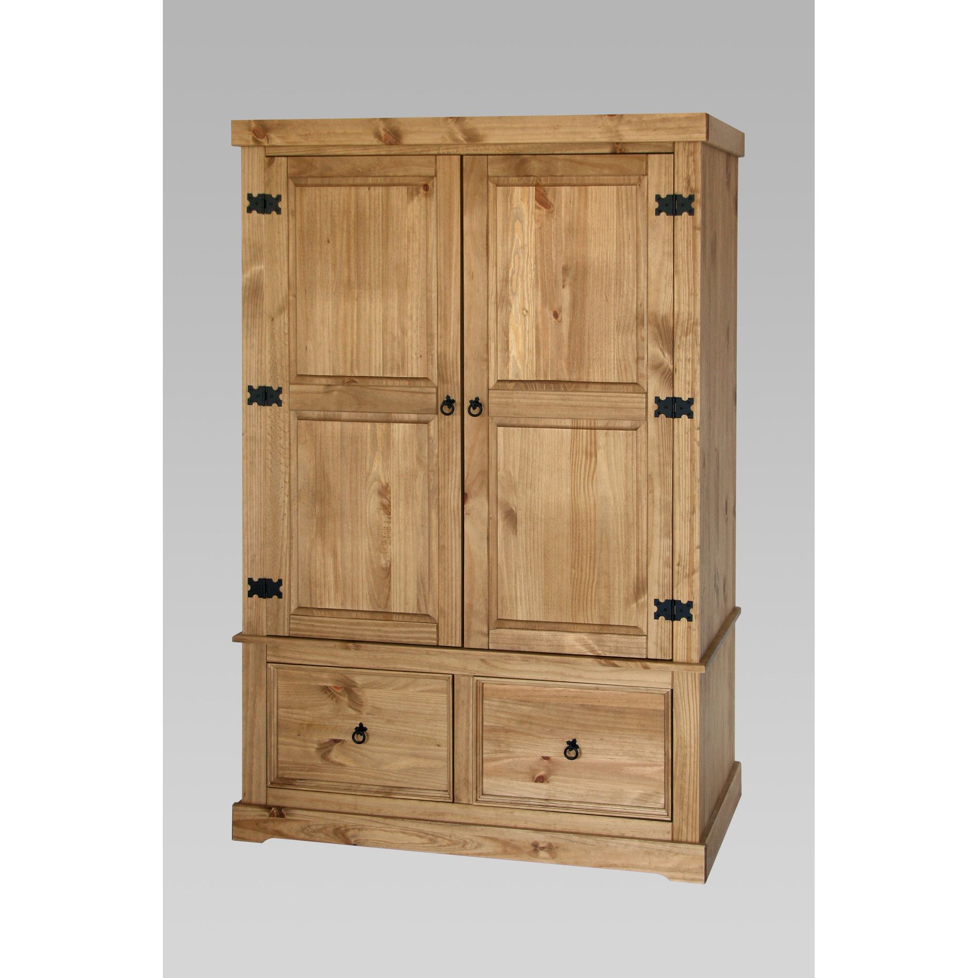 Home Essence Windmill 2 Drawer Wide Wardrobe in Solid Pine at Tesco Direct