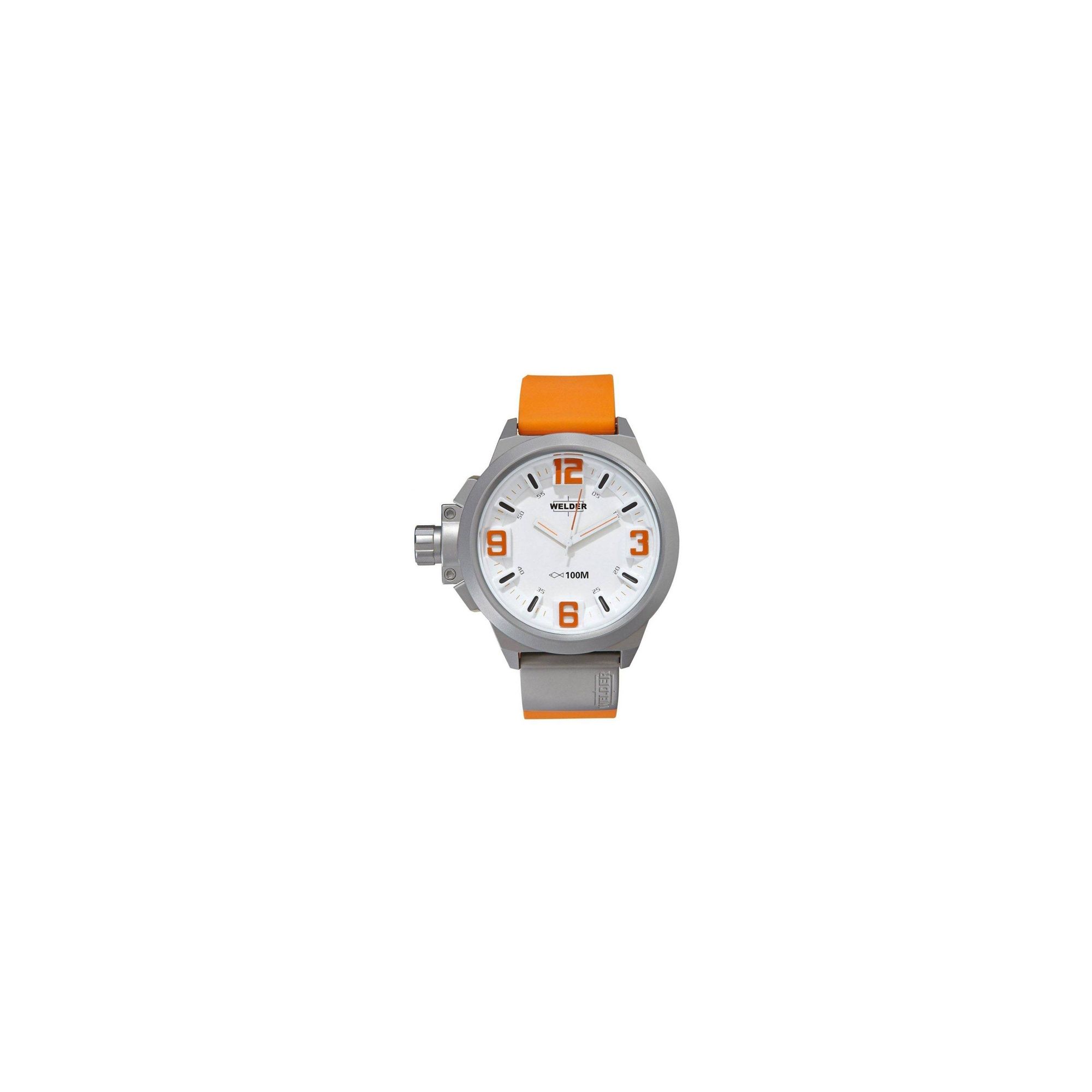 Welder Gents White Dial Orange Rubber Strap Watch K22-905 at Tesco Direct