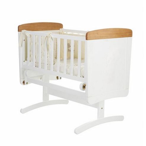 Image of Obaby B Is For Bear Gliding Crib (white/pine Trim)