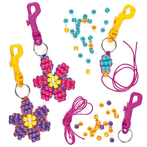 Image of Flower Bead Keyring Kits (pack Of 4)