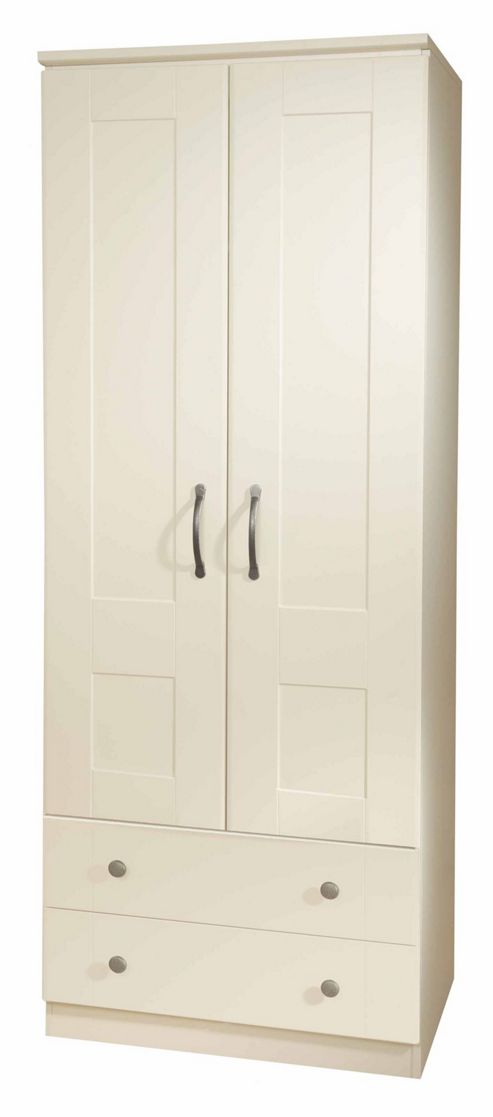 Image of Welcome Furniture Kingston 76.2 Cm Wardrobe With 2 Drawer - Cream