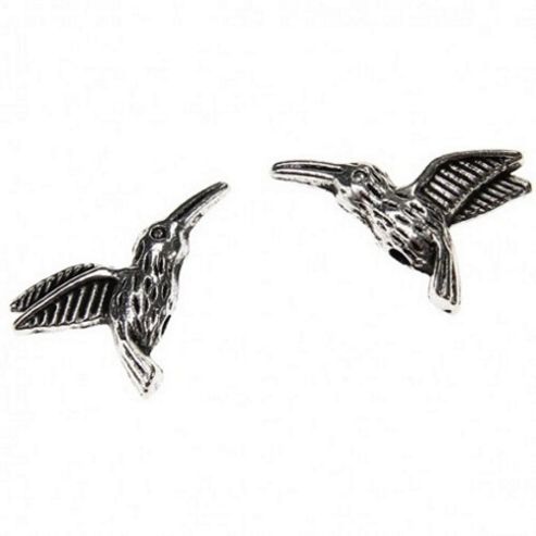 Image of Small Humming Bird Charm - Silver - 10 Pack