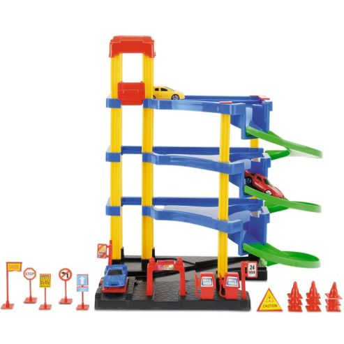 Image of Toyrific 18 Piece Car Park Garage Toy Play Set With Accessories