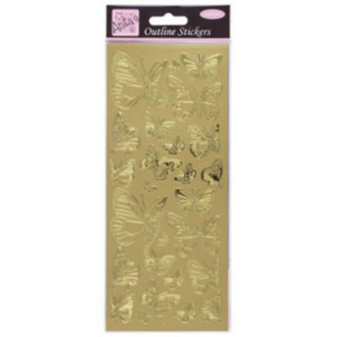 Image of Outline Stickers Butterfly Gold