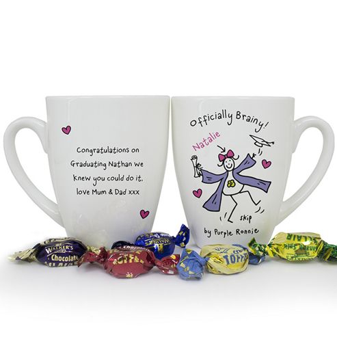 Image of Personalised Purple Ronnie Female Graduation Latte Mug