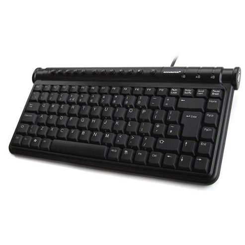 Image of Accuratus Usb 2.0 Mini Keyboard With 2 Built-in Usb 2.0 Ports And Rubberised Finish (black)