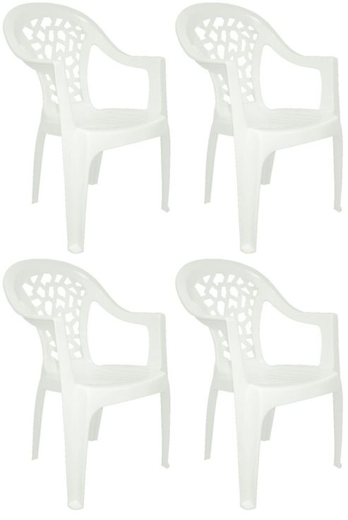 Image of Resol Inca Garden Outdoor / Indoor Designer Plastic Chair - White - X4